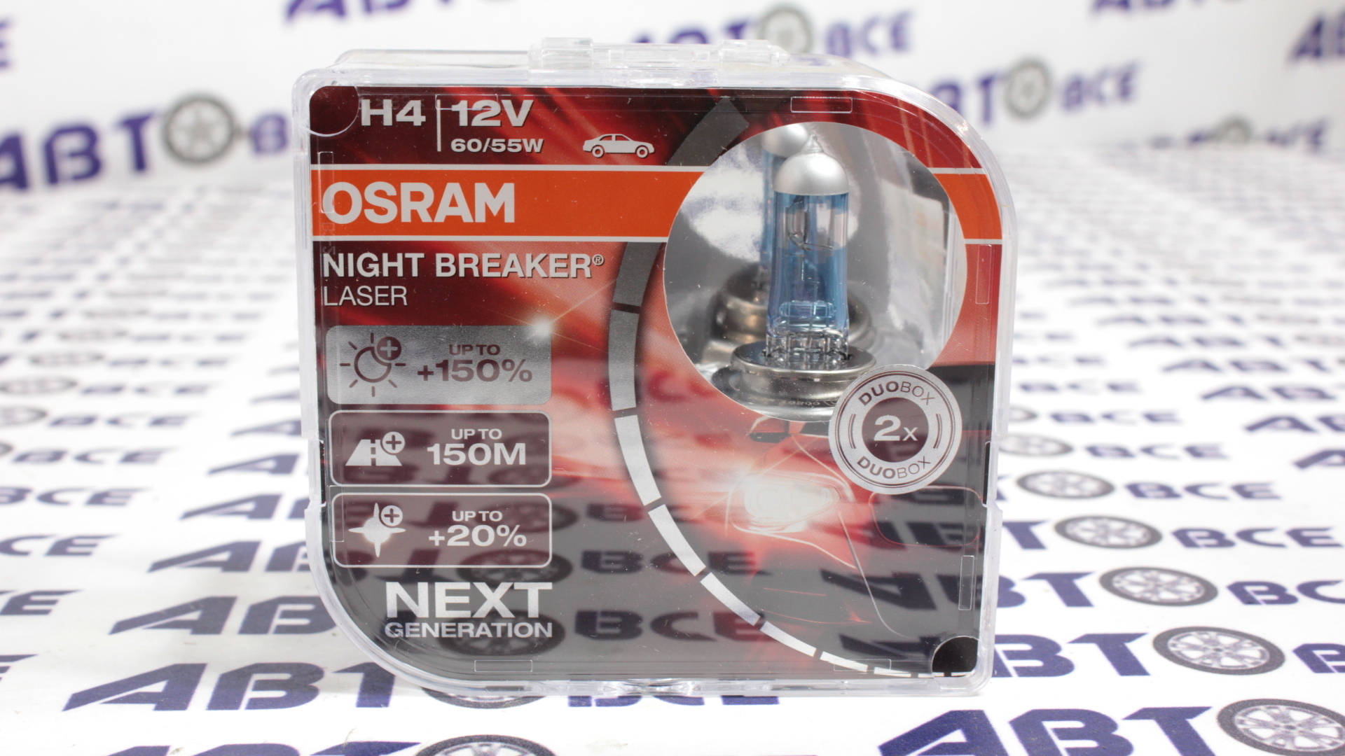 Лампа фары (галогенная) Ближний-Дальний свет H4 12V 60\55W Night Breaker LASER +150% (комплект 2шт) OSRAM